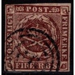 1851 - Danmark - AFA 1 - Frimærke - Stemplet.  (1)